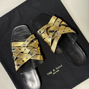 Rag & Bone Metallic Gold Sandals